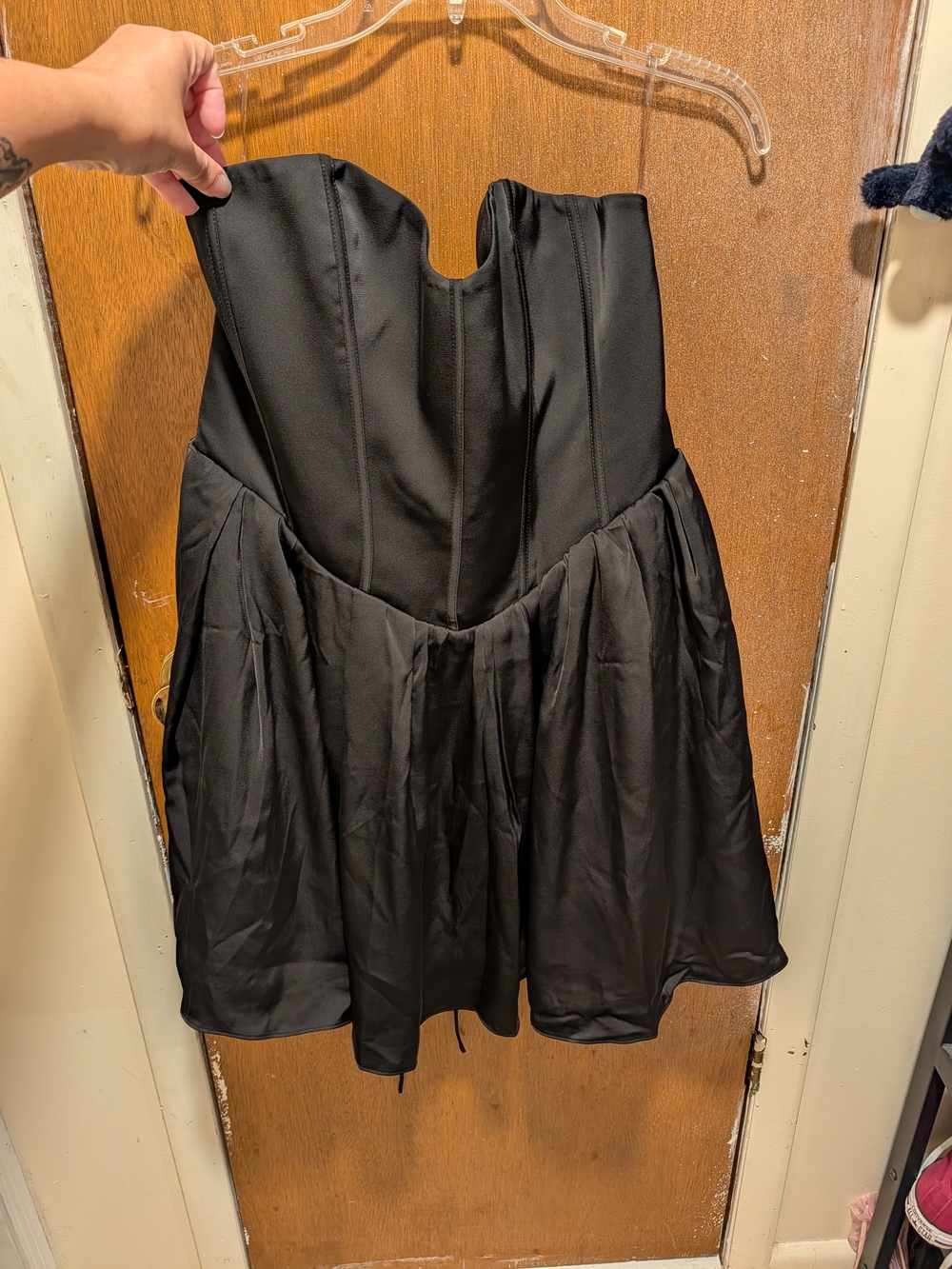 Oh Polly Black Strapless Fit-and-Flare Dress